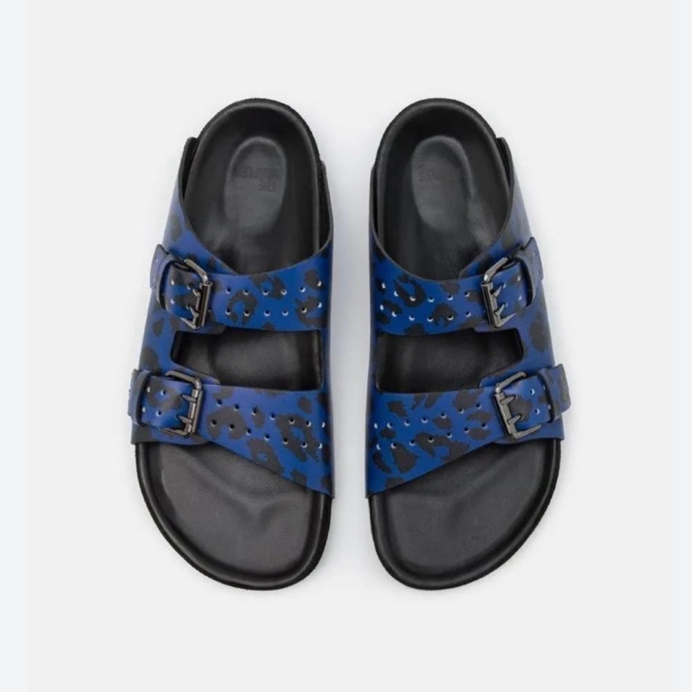 The Kooples Men’s/Unisex Slides Buckle Accents Blue Black FR 41 - US 7 - W8.5